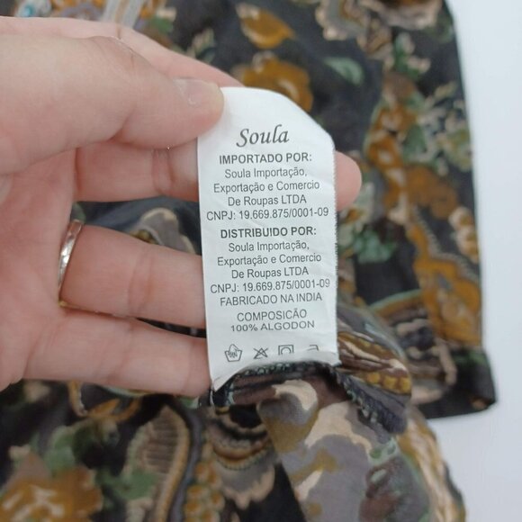 Soula Floral Paisley Embroidered Beaded Embellished Tunic Top Women's Artsy - Picture 9 of 10